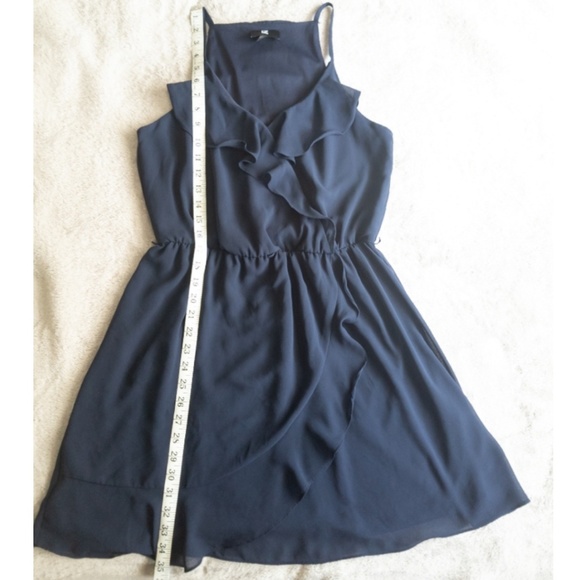 Navy Ruffled Dress - Picture 3 of 4